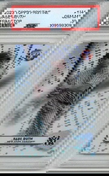 2023 TOPPS PRISTINE REFRACTOR #114 BABE RUTH CARD YANKEES PSA 10 LOW POP