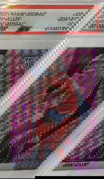 2020 Panini Mosaic Josh Allen Purple Mosaic PSA 10-Gem Mint