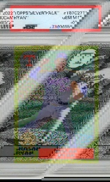 2022 TOPPS SILVER PACK 1987 CHROME PROMO SERIES 2 NOLAN RYAN RANGERS PSA 10 RARE