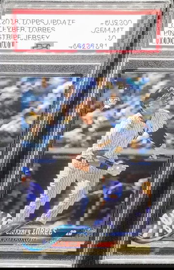 Gleyber Torres 2018 Topps Update Pinstripe Jersey RC Rookie # US200 Graded PSA Gem Mint 10