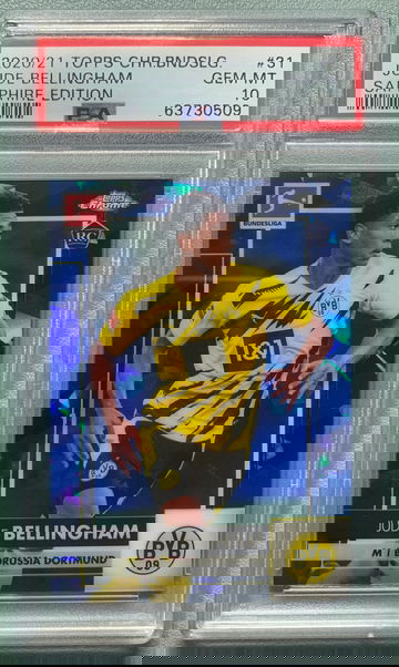 2020 Jude Bellingham RC Topps Chrome Sapphire Bundesliga PSA 10