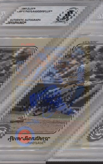 1983 Fleer Ryne Sandberg UER Auto Beckett Authentic