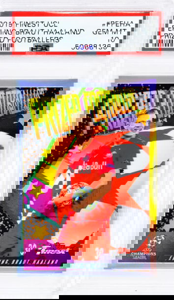 2019 Erling Braut Haaland Topps Finest UEFA Champions League  Prized Footballers  #PFEHA PSA 10