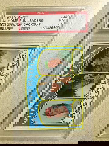 1972 Topps #90 AL Home Run Leaders PSA 7 NM REGGIE JACKSON