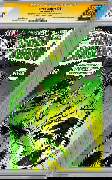 GREEN LANTERN #76 CGC-SS 7.0 SIG ORIG ARTIST/WRITER NEAL ADAMS DENNY O’NEIL 1970