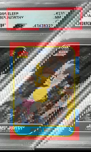 James Worthy Rookie 1986 Fleer #131 - PSA 7