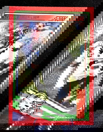 2025 Panini Score  Stefon Diggs  Red Glitter /25  SSP #71  New England Patriots