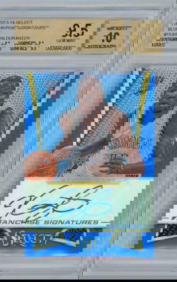 2013-14 Panini Select Blue Prizm Kevin Durant Autograph /20 BGS 9.5