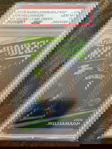 2019 Donruss Optic Zion Williamson My House Lime Green PSA 10