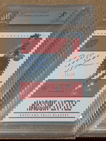 2019-20 Encased Nassir Little Rookie Endorsements Red /25 BGS 9 Blazers SSP 🔥