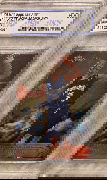 1996 Topps Chrome Stephon Marbury Rookie USA 9.8 PSA 10 Equivalent Resub Low Greening