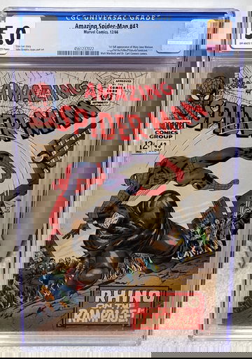 Amazing Spider-Man #43 (1966) CGC 5.0 - 1st Full Appearance of Mary Jane Watson Marvel Comics Key