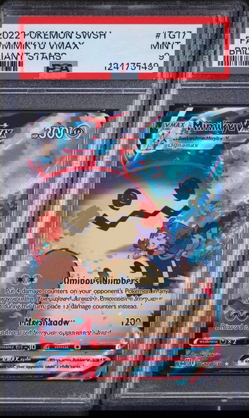 2022 Pokemon Sword and Shield Brilliant Stars Trainers Gallery Mimikyu Vmax #TG17 PSA 9