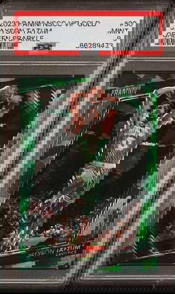 2023 Panini NSCC VIP #/99 Green Sparkle #30 Jayson Tatum PSA 9 Color Match!!