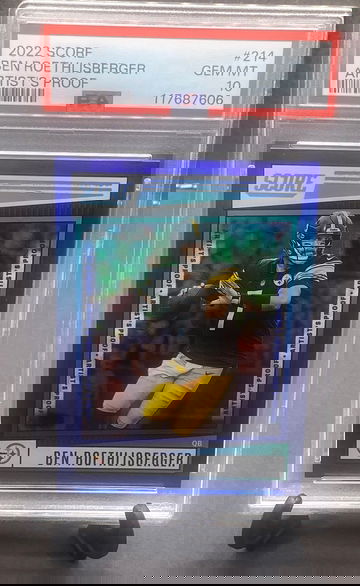 2022 Score Ben Roethlisberger Artist’s Proof Blue      PSA 10   