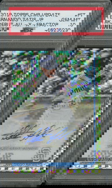 2019 Topps Chrome Update Rookie Debut Autograph X-Fractor Fernando Tatis Jr. #RDAFT /125 PSA 10