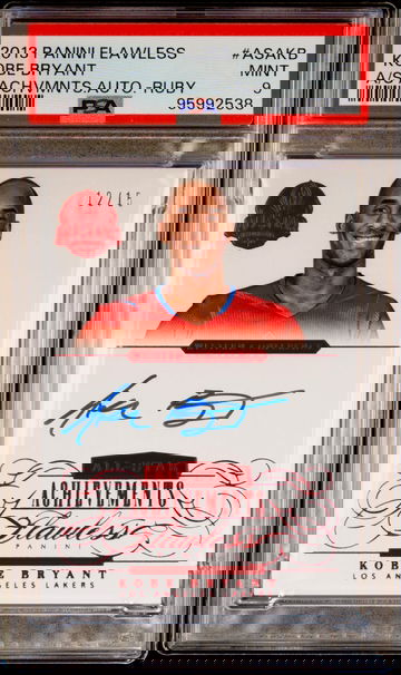 2013 Kobe Bryant Panini Flawless All Star Achievements Ruby Red Auto /15 PSA 9 Autograph Signature SP