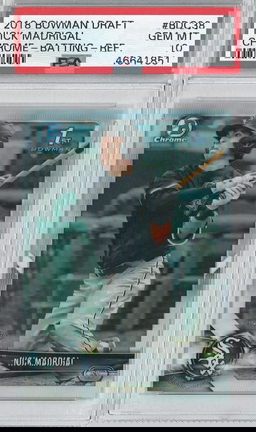 2018 Bowman Draft Nick Madrigal Refractor #BDC38 PSA 10 Cubs