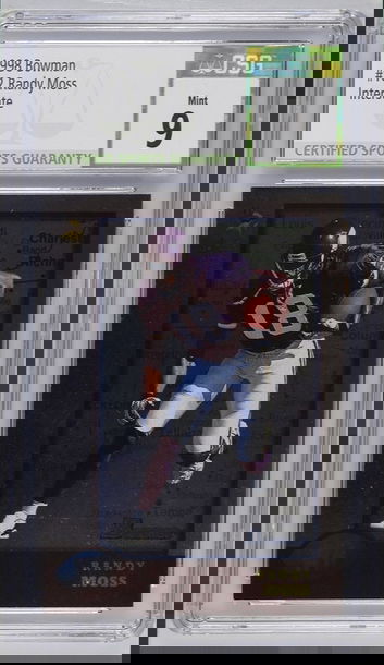 1998 Bowman Interstate Rare Randy Moss #182 Rookie Card CSG 9 Mint