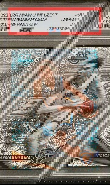 2022 Bowman Best U Victor Wembanyama Speckle Refractor SP RC PSA 8 NM-MT Spurs