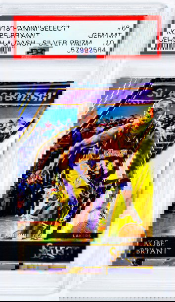 2018 Kobe Bryant Panini Select  Slash & Dash Silver Prizm  #6 PSA 10