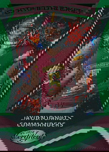 2024 Certified Jayden Daniels #4 Certified Rookies Green #2/5 COMMANDERS ROOKIE