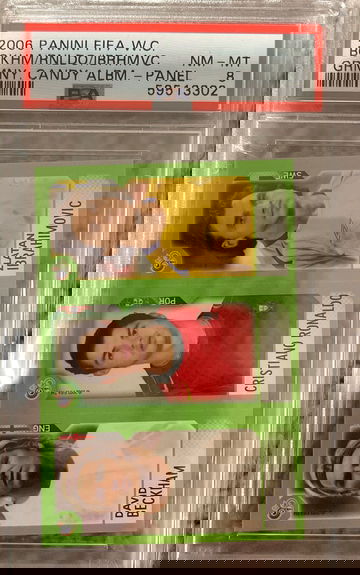 2006 Panini FIFA W.C Ronaldo/Beckham/Ibrahimovic Candy Album PSA 8