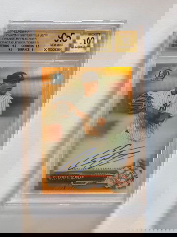 2017 Bowman Chrome Gleyber Torres Auto Orange Refractor #/25 BGS 9.5/10