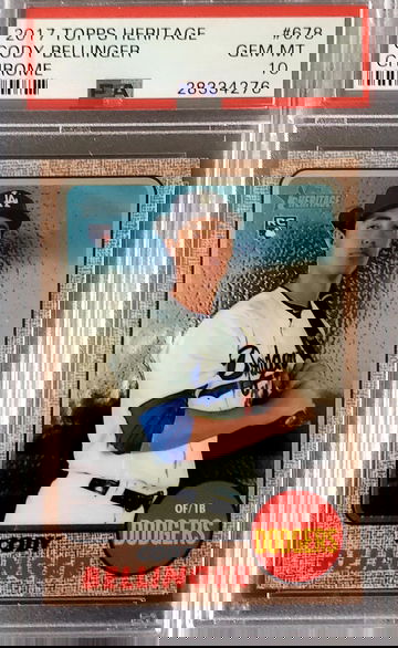 2017 Topps Heritage Chrome Cody Bellinger PSA 10 GEM MINT #678 RC /999 