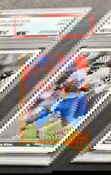 1991 Upper Deck 460 Warren Moon Team MVP PSA 9 Mint