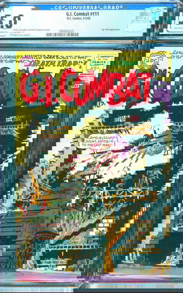 G.I. Combat #111 (1965) CGC 5.0 -- O/w to white pages; Joe Kubert & Kanigher