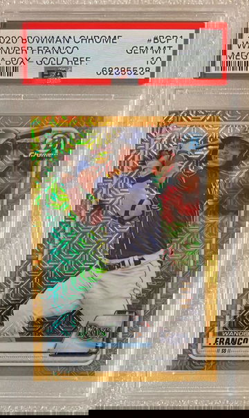 2020 Bowman Chrome Prospects Wander Franco RC #39/50 Mega Box Gold Refractor PSA 10