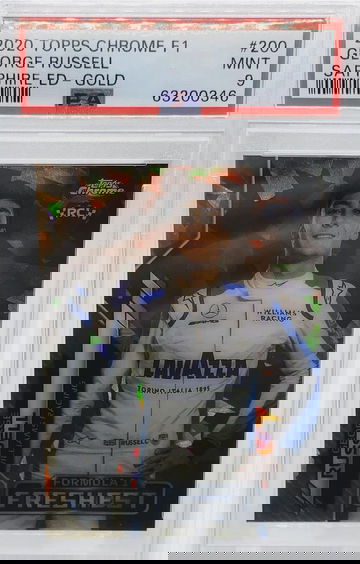 2020 Topps Chrome F1 Sapphire George Russell Gold #200 PSA 9 SHIPPED FROM CANADA TRACKED UPS