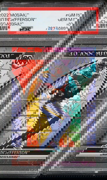 2022 Panini Mosaic Glass Mosaic Justin Jefferson #15 PSA 10