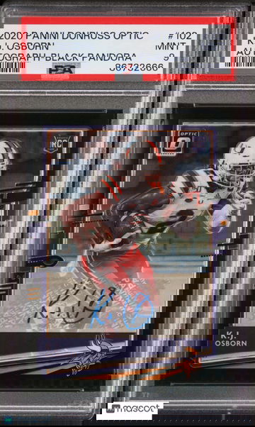 2020 Donruss Optic #102 K. J. Osborn Rookie - Black Pandora Auto # /25 | PSA 9