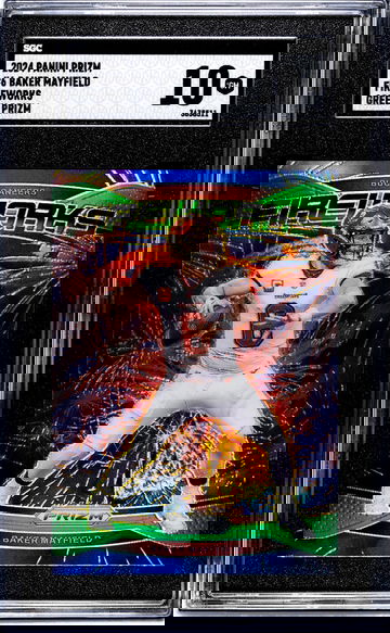 2024 Panini Prizm #6 Baker Mayfield Fireworks Green Prizm SGC 10