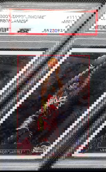 2003 Topps Chrome Lebron James PSA 9 Good Centering