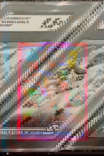 2018 Donruss Optic #63 RONALD ACUNA JR PINK PRIZM Rookie RC SGC GRADED 9.5 🔥