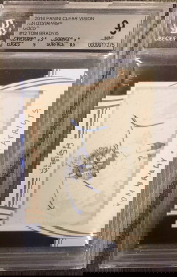 Tom Brady 2016 Panini Clear Vision Gold On Card Autograph BGS 9