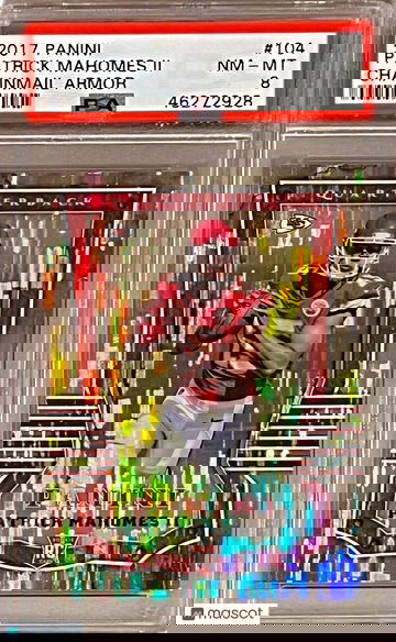 SSP PSA 8 RC Patrick Mahomes 2017 Panini Chain Mail Armor Holo Rookie 37 Made