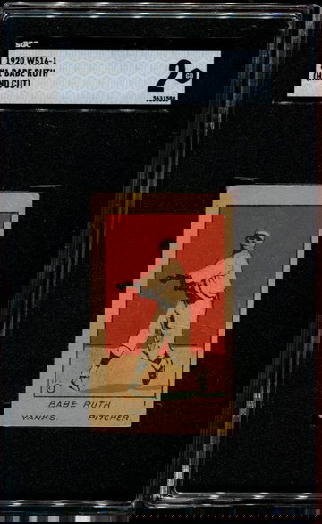 1920 W516-1 #10 Babe Ruth SGC 2 GOOD Hand Cut [Strip Card] [Fat Borders]