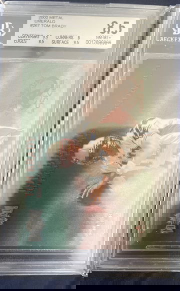 2000 Tom Brady Fleer Metal EMERALD RC BGS 8.5 pop 41