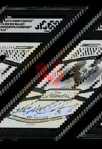 2023-24 Panini Flawless Ben Wallace /10 Gold Achievements Auto SGC 8.5