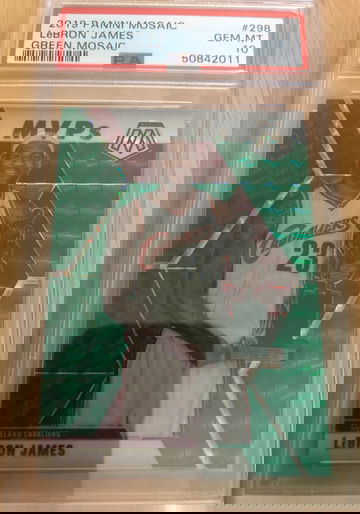 2019-20 Panini Mosaic Green Mosaic LeBron James PSA 10