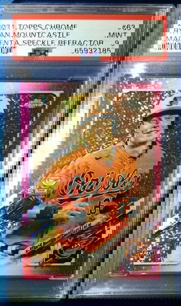 2021 Topps Chrome Ryan Mountcastle Magenta Speckle Refractor /350 #63 PSA 9 Orioles