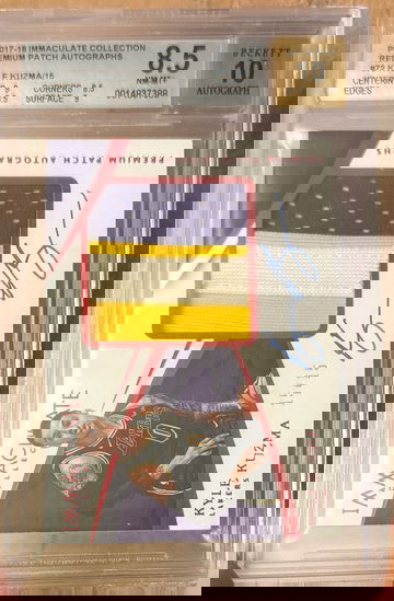 2017 Immaculate Collection Kyle Kuzma Premium Rookie Patch Auto Red /15 BGS 8.5 Auto 10