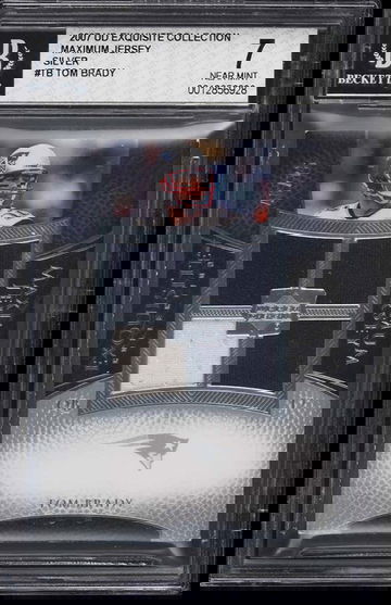 2007 Exquisite Tom Brady Maximum Jersey 2 color Silver /75 BGS 7