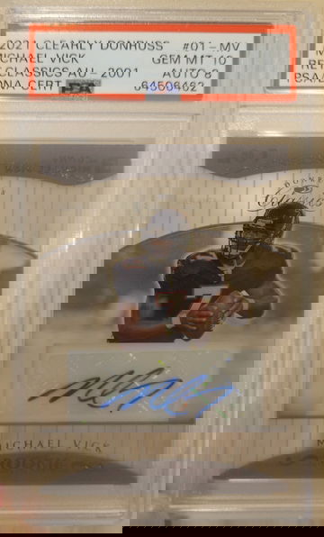 Michael Vick⚡️2021 Clearly Donruss Retro Rookie Classics Auto PSA 10 💎 GEM MINT 