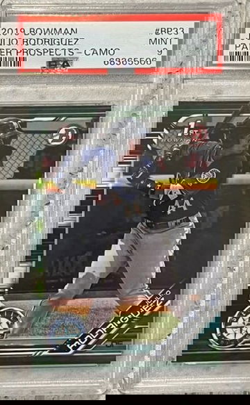 2019 Bowman 1st First Paper Prospects Camo  Julio Rodriguez PSA 9 Mint RC Rookie 