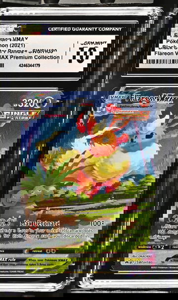 2021 Pokémon SWSH Promo Flareon #SWSH180 VMAX Single Strike Holo CGC 10